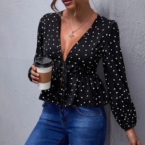 Heart pattern tie top